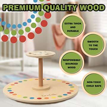 Wooden Spinner Seat - Classic Sit and Spin Toy for Kids