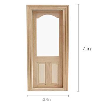 AUEAR, 1:12 Dollhouse Miniature Furniture Unpaint Wooden Doors for DIY Scene Doll Home Craft (2 Pane...