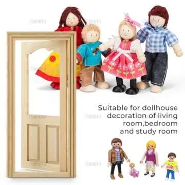 AUEAR, 1:12 Dollhouse Miniature Furniture Unpaint Wooden Doors for DIY Scene Doll Home Craft (2 Panel Style A)