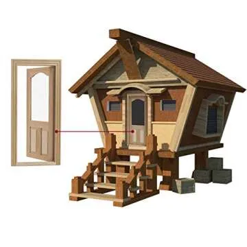 AUEAR, 1:12 Dollhouse Miniature Furniture Unpaint Wooden Doors for DIY Scene Doll Home Craft (2 Panel Style A)