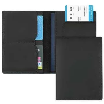 Jack&Chris Leather Passport Holder, Handmade Passport Cover, Travel Wallet Cover Case for Men and Wo...