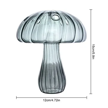 Wnvivi 2Pcs Decorative Glass Mushroom Vases for Home