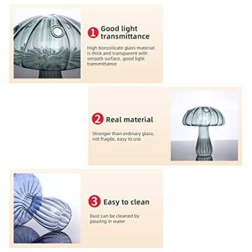 Wnvivi 2Pcs Decorative Glass Mushroom Vases for Home