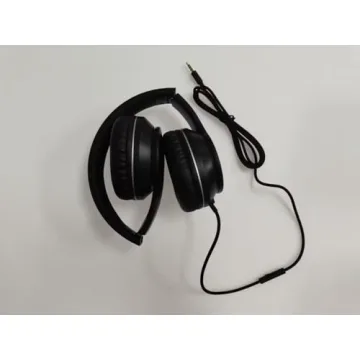 LORELEI X6 Over-Ear Headphones with Microphone, Lightweight Foldable & Portable Stereo Bass Headphones with 1.45M No-Tangle, Wired Headphones for Smartphone Tablet MP3 / 4 (Space Black)