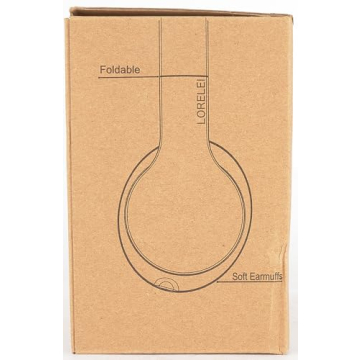 LORELEI X6 Over-Ear Headphones with Microphone, Lightweight Foldable & Portable Stereo Bass Headphones with 1.45M No-Tangle, Wired Headphones for Smartphone Tablet MP3 / 4 (Space Black)