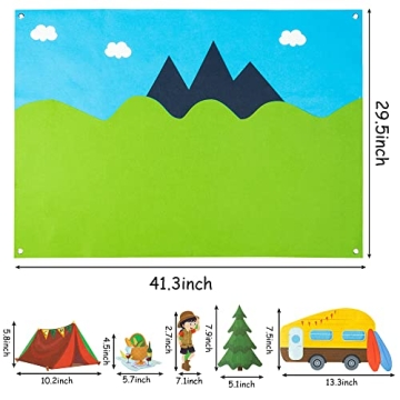 WATINC Camping Felt Board Story Set for Toddlers 46Pcs