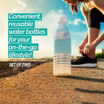 Copco Hydra 16.9 oz Water Bottle with Leak-Proof Lid - Tritan Reusable with Textured Grip Sleeve - B...