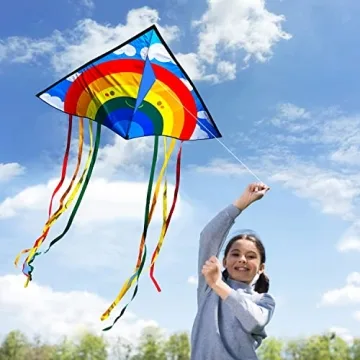 Huge Rainbow Delta 60" Kites - Fun & Easy to Fly for Kids