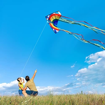 Huge Rainbow Delta 60" Kites - Fun & Easy to Fly for Kids