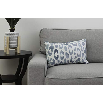 Thro by Marlo Lorenz Miron Cheetah Velvet Throw Pillow, 12" x 20", Teal