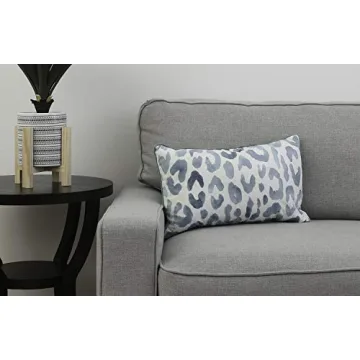 Thro by Marlo Lorenz Miron Cheetah Velvet Throw Pillow, 12" x 20", Teal