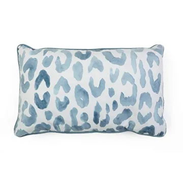 Thro by Marlo Lorenz Miron Cheetah Velvet Throw Pillow, 12" x 20", Teal
