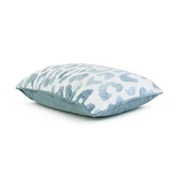 Thro by Marlo Lorenz Miron Cheetah Velvet Throw Pillow, 12" x 20", Teal