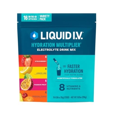 Liquid I.V.® Hydration Multiplier Variety Pack | Electrolyte Drink Mix - Lemon Lime, Passion Fruit,...