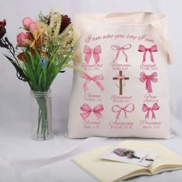 Stylish JNIAP Cross Coquette Bows Tote Bag for Gifts