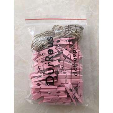 DurReus Tiny Clothes Pins Colorful Hang Up Photographs Drawings Party Clips Decor Baby Shower Game w...