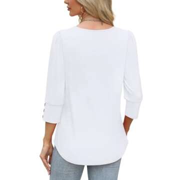 Stylish Plus Size 3/4 Sleeve Women's Blouse for Everyday
