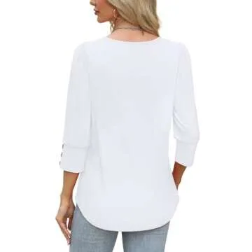 Stylish Plus Size 3/4 Sleeve Women's Blouse for Everyday