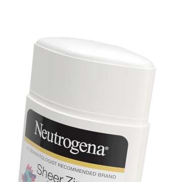 Neutrogena Sheer Zinc Oxide Kids Mineral Sunscreen Stick, Broad Spectrum SPF 50+ & UVA/UVB Protection & Water Resistant with Residue-Free, No-Mess Application, Oil- & Paraben-Free, 1.5 oz