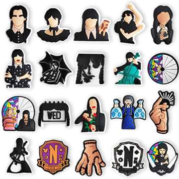 20 PCS Cool Croc Charms, PVC Croc Charms Characters Horror Movie Croc Charms for Boys Girls Kids Tee...