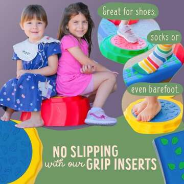 MOONKEE Set of 2-1 Stepping Stones for Kids + 1 Magnetic Drawing Board Pen - Indoor or Outdoor Physical and Sensory Play Equipment for Floor is Lava, Obstacle Course