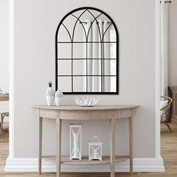 DAOYIJIAJU Arched Window Wall Mirror - Stylish 35 Inch Decorative Mirror for Home