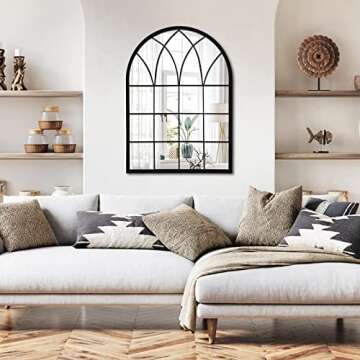 DAOYIJIAJU Arched Window Wall Mirror for Stylish Home Decor