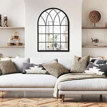 DAOYIJIAJU Arched Window Wall Mirror for Stylish Home Decor