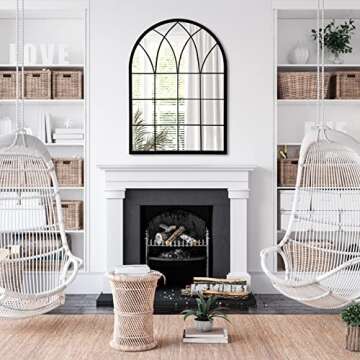 DAOYIJIAJU Arched Window Wall Mirror for Stylish Home Decor