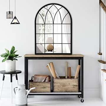 DAOYIJIAJU Arched Window Wall Mirror for Stylish Home Decor