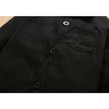 HeMarIsle Baby Toddler Boy Formal Gentleman Suits,Dress Black Shirt With Bowtie+Suspender Pants Dressy Outfit (3306Black, 3-6 Months)