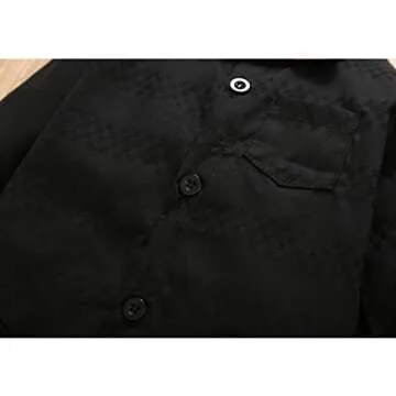 HeMarIsle Baby Toddler Boy Formal Gentleman Suits,Dress Black Shirt With Bowtie+Suspender Pants Dressy Outfit (3306Black, 3-6 Months)