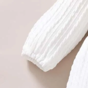 Happy Town Baby Girl Romper Infant Fall Winter Clothes Ruffle Sweater Long Sleeve Bodysuit Jumpsuit and Headband