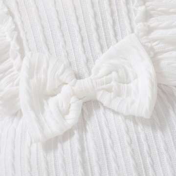 Happy Town Baby Girl Romper Infant Fall Winter Clothes Ruffle Sweater Long Sleeve Bodysuit Jumpsuit and Headband