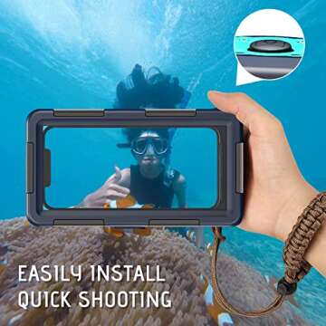 Oreclriy Waterproof Phone Case, Under Water Proof Phone Case for Snorkeling Floating Diving, Underwater Case for iPhone 11/12/13/14 Pro Max XR/XS Samsung Galaxy S23/S22/S21 Ultra/Plus Oneplus Blue