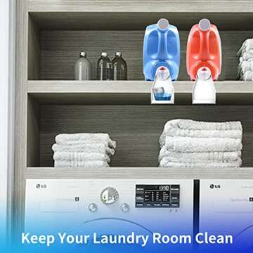 [2 Pack] Laundry Detergent Cup Holder Detergent Drip Catcher, Laundry Organizer Clip Tight on Laundry Bottle Spouts, No More Leaks or Mess with Detergent and Fabric Softener in Laundry Room