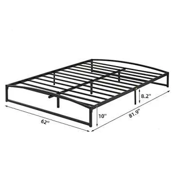 IDEALHOUSE Low Bed Frame Queen Size, 10 Inch Heavy Duty Metal Platform Queen Bed Frame Low Profile, ...