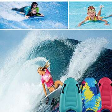 Inflatable Boogy Boards for Beach Travel Toys, 30” Cavas Slip Slide Water Park Body Surfing Board ...