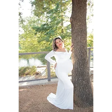 Saslax Maternity Elegant Slim Fit Photography Dress