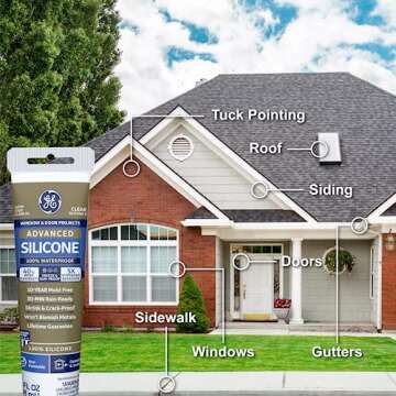 GE Advanced Silicone Caulk for Window & Door - 100% Waterproof