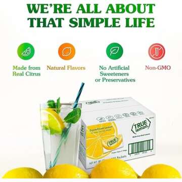 True Lemon Bulk Pack - 500 Count with 5 True Lemon Sticks Variety Lemonades - Enjoy Refreshing Citrus Flavors in Every Sip