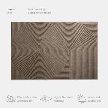 HEYMAT Sand Front Door mat, Indoor Outdoor Rug Waterproof, Scandinavian Home Decor, Fall Doormat, 3x...