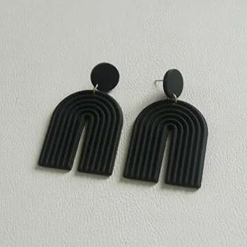 Stylish Handmade Geometric Rainbow Earrings for Women