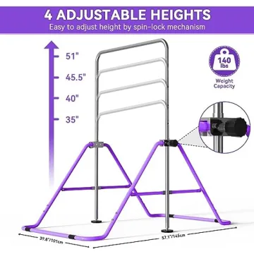 Adjustable Kids Gymnastics Bar for At-Home Training