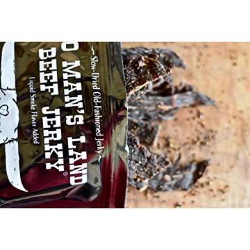 No Man’s Land BLACK PEPPER Beef Jerky High Protein Low Calorie Low Carb Beef Snack 3.5oz Bag