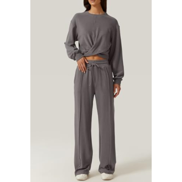 QINSEN Women's Stylish Ultra-Soft 2-Piece Lounge Set