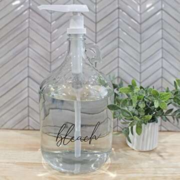 Darware Gallon Bleach Pump Bottle; Big Laundry / Cleaning Pump Dispenser Jug