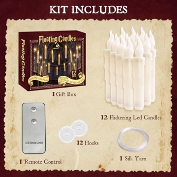 12Pcs Floating LED Candles with Remote Magic Decor