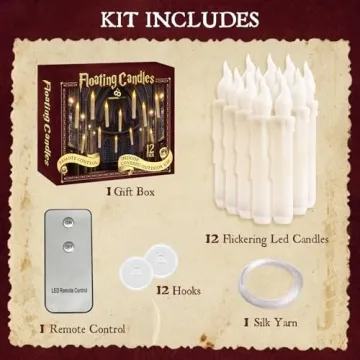 12Pcs Floating LED Candles with Remote Magic Decor