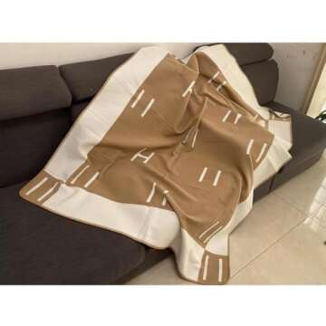 Generic h Blanket, Sofa Throw Blanket, Soft and Comfortable Blanket, Blanket Suitable for Sofa and Living Room, Khaki